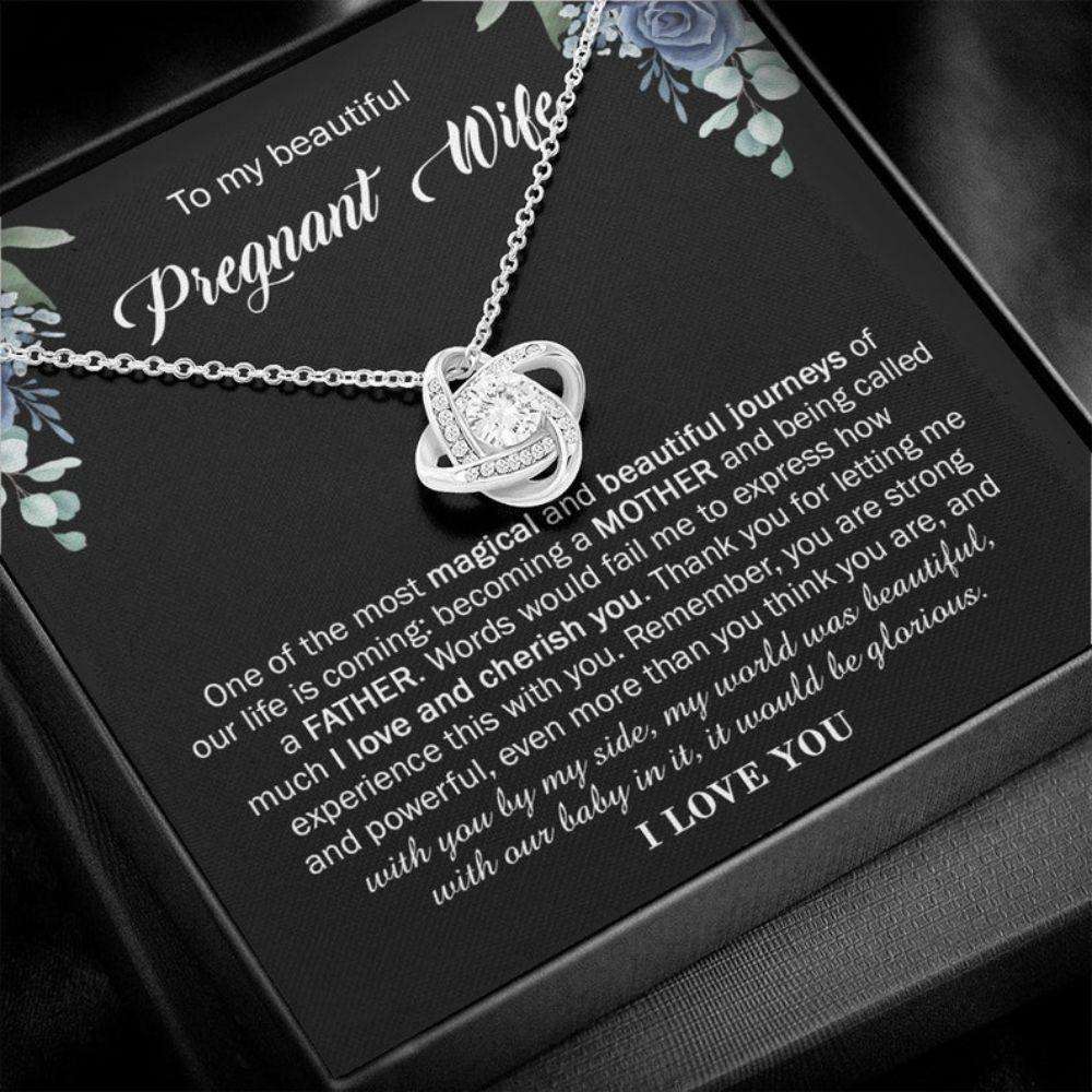 Wife Necklace, To My Pregnant Wife Gift Necklace, Sentimental Gift For Pregnant Wife, To Expecting Mom Gift, Pregnancy Present For Wife From Husband For Karwa Chauth Rakva