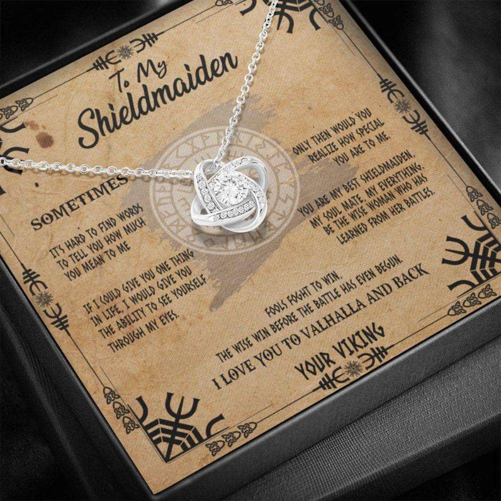 Wife Necklace, To My Shieldmaiden, Gift For Wife Necklace, Shieldmaiden Necklace, Viking Style Love Necklace For Karwa Chauth Rakva