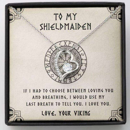 Wife Necklace, To My Shieldmaiden Necklace “ Last Breath “ Gift For Wife Girlfriend Future Wife For Karwa Chauth Rakva