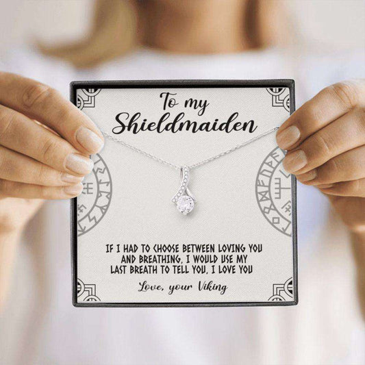 Wife Necklace, To My Shieldmaiden Necklace Love Your Viking, Gift For Wife Shieldmaiden, Viking Style For Karwa Chauth Rakva