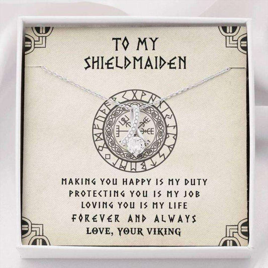 Wife Necklace, To My Shieldmaiden Necklace “ Loving You Is My Life “ Gift For Girlfriend Future Wife For Karwa Chauth Rakva