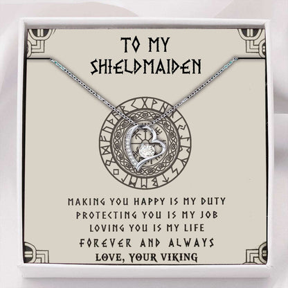 Wife Necklace, To My Shieldmaiden Necklace “ Loving You Is My Life “ Gift For Girlfriend Future Wife For Karwa Chauth Rakva