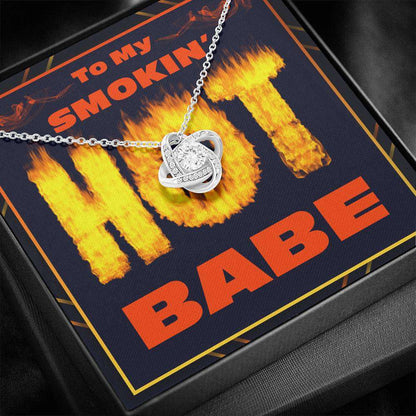 Wife Necklace, To My Smokin Hot Babe Love Knot Necklace For Karwa Chauth Rakva