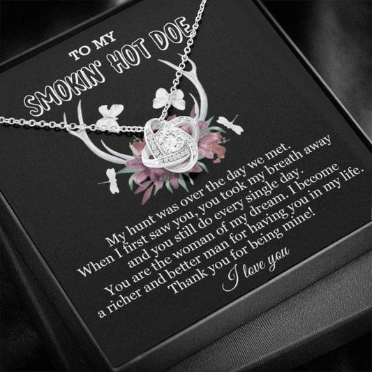 Wife Necklace, To My Smokin’ Hot Doe Necklace, Smokin� Hot Doe Tail Necklace To Wife, Hunting Gift For Women, Hunting Christmas Necklace From Husband For Karwa Chauth Rakva