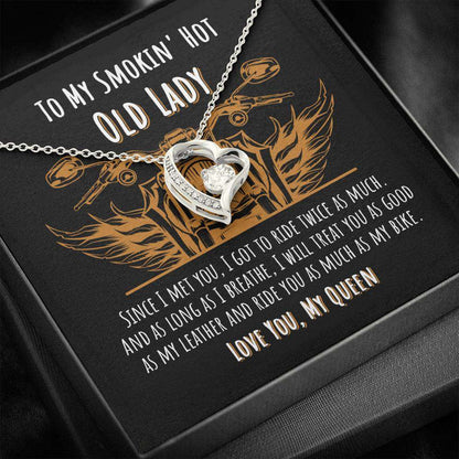 Wife Necklace, To My Smokin’ Hot Old Lady “ Forever Love Necklace For Karwa Chauth Rakva