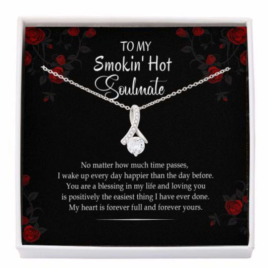 Wife Necklace, To My Smokin’ Hot Soulmate Necklace, Gift For Soulmate Wife Girlfriend Valentines Day, Alluring Beauty For Karwa Chauth Rakva