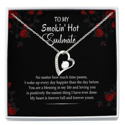 Wife Necklace, To My Smokin’ Hot Soulmate Necklace, Gift For Soulmate Wife Girlfriend Valentines Day, Foreve Love For Karwa Chauth Rakva