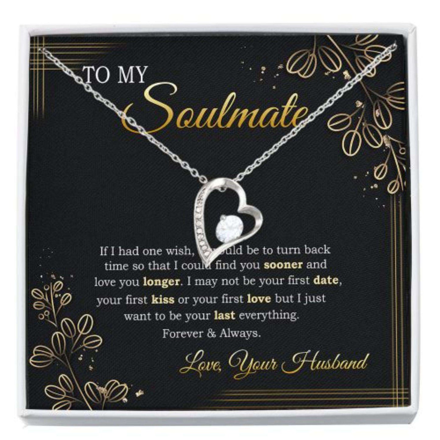 Wife Necklace, To My Soulmate Necklace, Soulmate Gift, Gift For Wife From Husband, Forever Love For Karwa Chauth Rakva