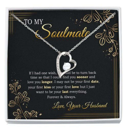 Wife Necklace, To My Soulmate Necklace, Soulmate Gift, Gift For Wife From Husband, Forever Love For Karwa Chauth Rakva