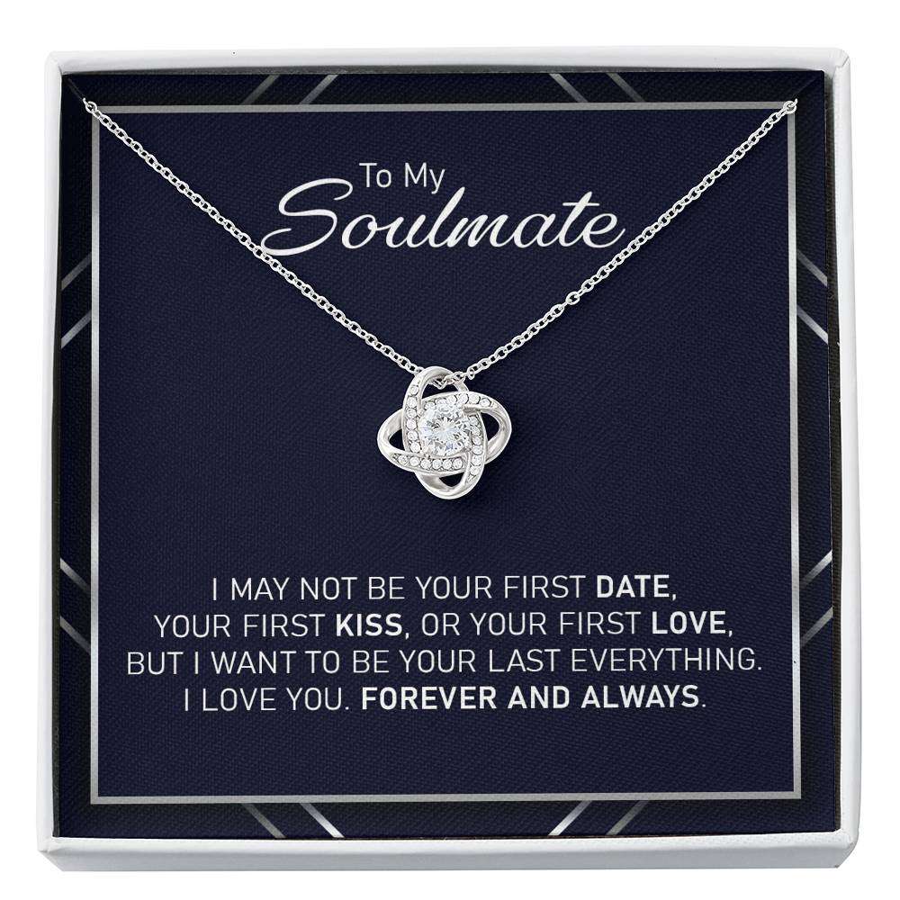 Wife Necklace, To My Soulmate “ Your Last Everything Forever And Always Love Knot Necklace For Karwa Chauth Rakva