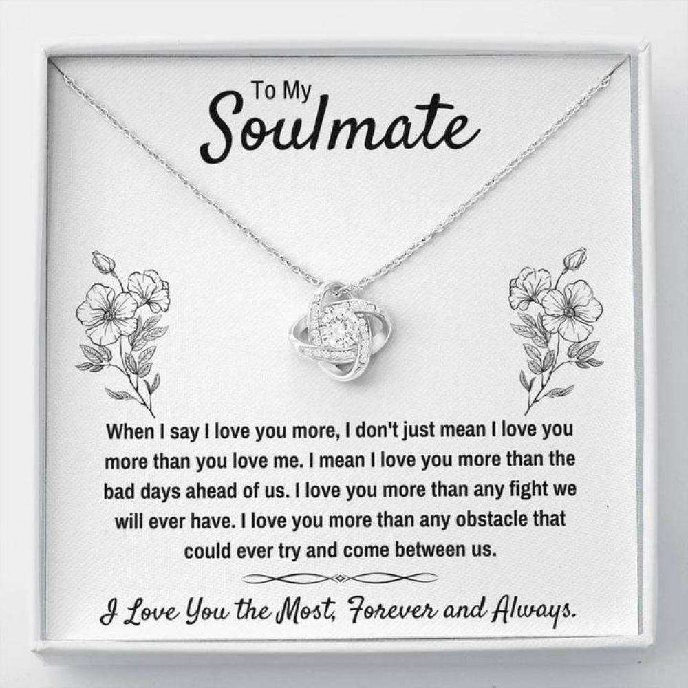 Wife Necklace, To My Soulmate Œi Love You The Most” Love Knot Necklace Gift For Karwa Chauth Rakva