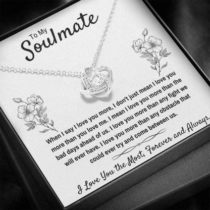 Wife Necklace, To My Soulmate Œi Love You The Most” Love Knot Necklace Gift For Karwa Chauth Rakva