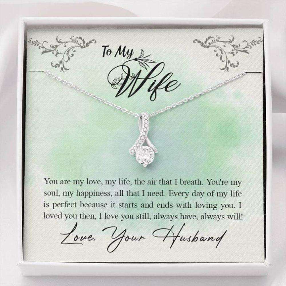 Wife Necklace, To My Wife All That I Need Alluring Beauty Necklace Gift For Karwa Chauth Rakva