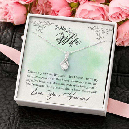 Wife Necklace, To My Wife All That I Need Alluring Beauty Necklace Gift For Karwa Chauth Rakva