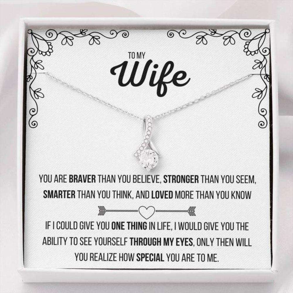 Wife Necklace, To My Wife Alluring Beauty Necklace Gift For Karwa Chauth Rakva