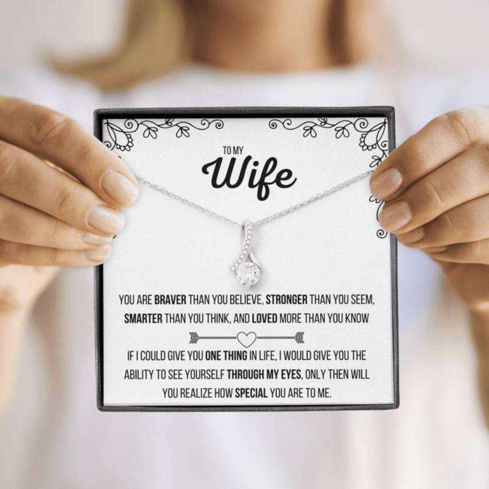 Wife Necklace, To My Wife Alluring Beauty Necklace Gift For Karwa Chauth Rakva