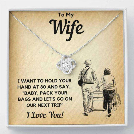 Wife Necklace, To My Wife Bags Love Knot Necklace Gift For Karwa Chauth Rakva