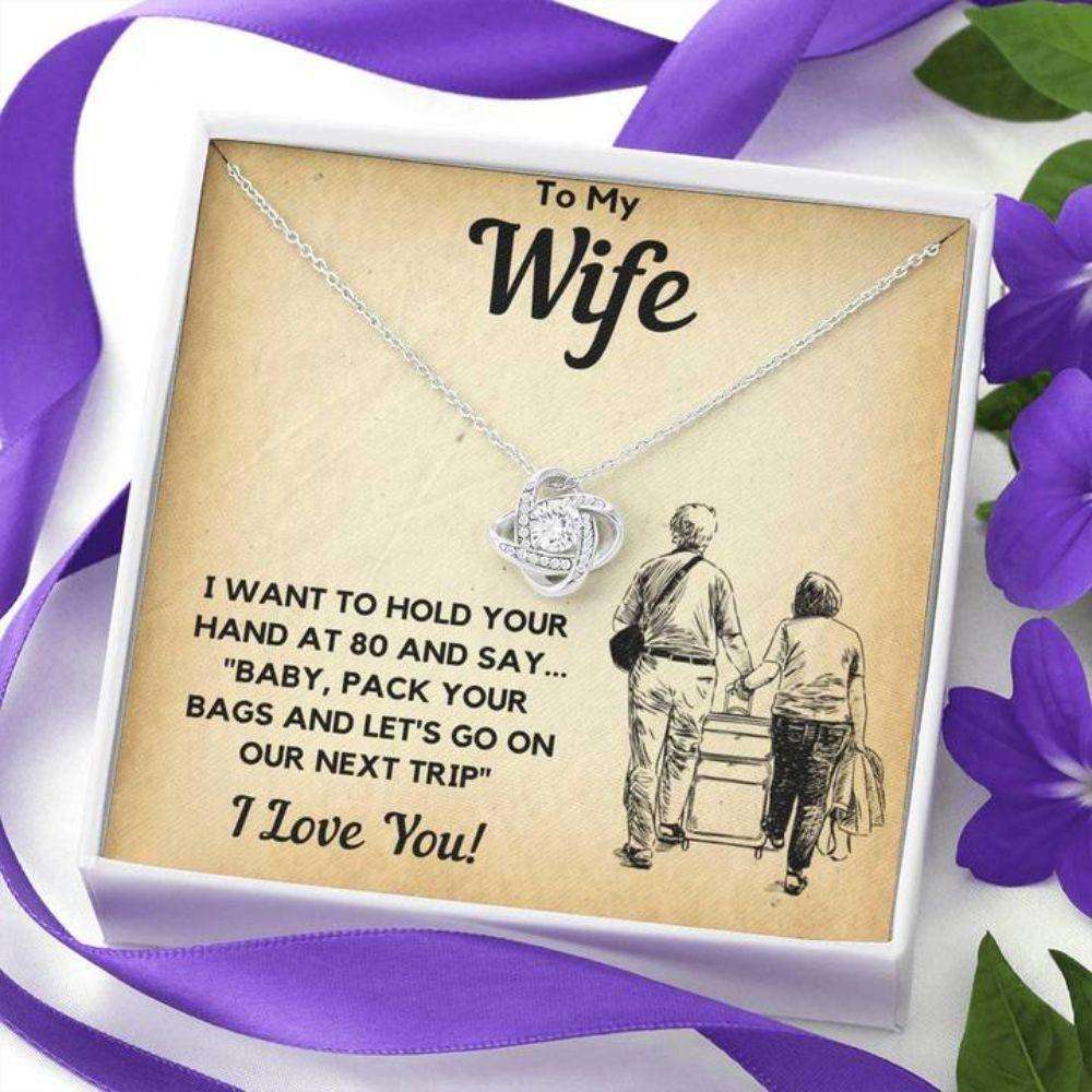 Wife Necklace, To My Wife Bags Love Knot Necklace Gift For Karwa Chauth Rakva