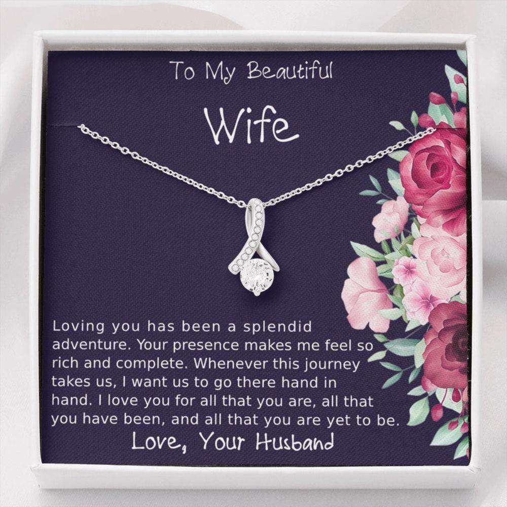 Wife Necklace, To My Wife Beautiful Necklace Gift, Christmas Gift For Wife, Gift For Wife From Husband, To My Soulmate Gift For Karwa Chauth Rakva