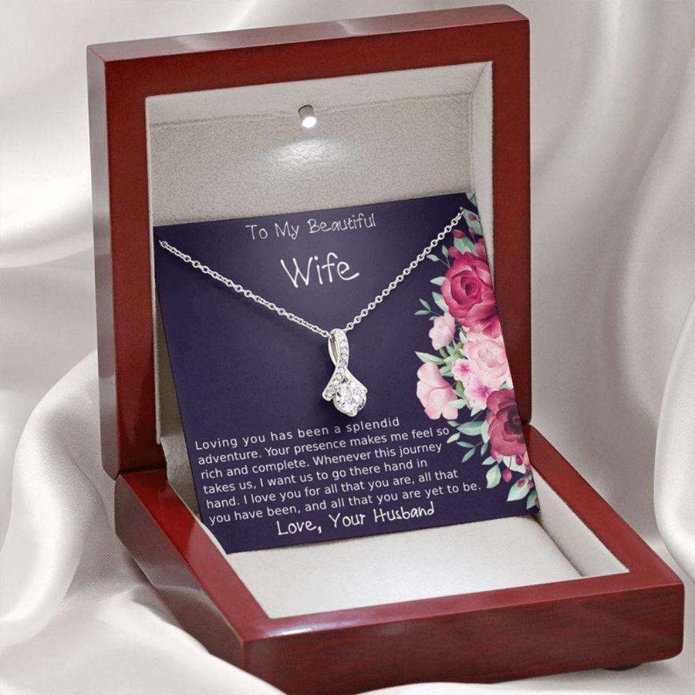 Wife Necklace, To My Wife Beautiful Necklace Gift, Christmas Gift For Wife, Gift For Wife From Husband, To My Soulmate Gift For Karwa Chauth Rakva