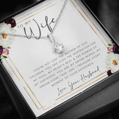 Wife Necklace, To My Wife Beauty Necklace: Anniversary Necklace Gift For Wife, Birthday Necklace, Jewelry Gift For Wife For Karwa Chauth Rakva