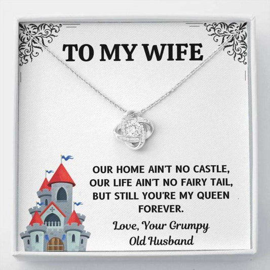 Wife Necklace, To My Wife Castle Love Knot Necklace Gift For Karwa Chauth Rakva