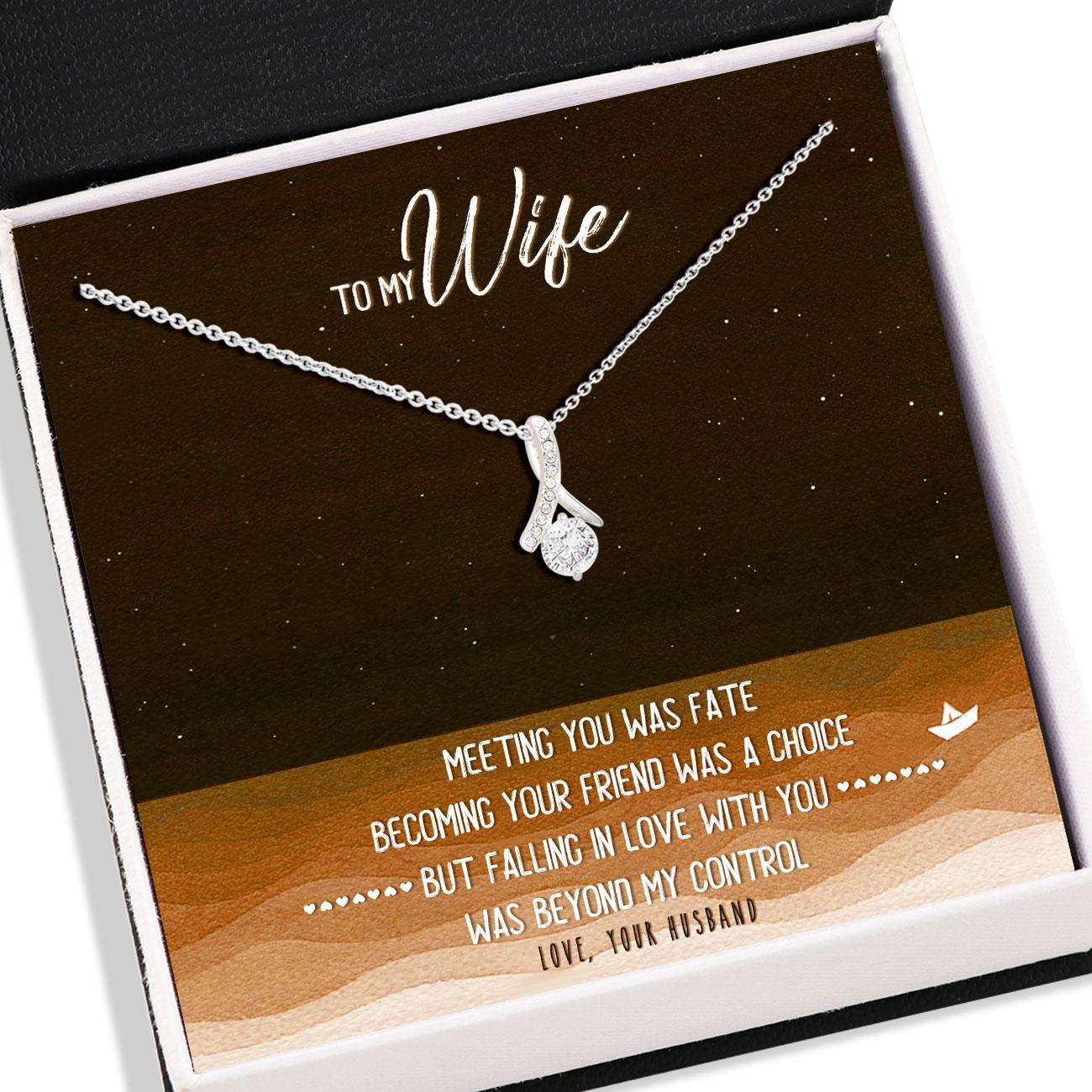 Wife Necklace, To My Wife, Falling In Love Necklace Card “ Jewelry Gifts For Wife, Wedding Anniversary For Karwa Chauth Rakva