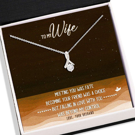 Wife Necklace, To My Wife, Falling In Love Necklace Card “ Jewelry Gifts For Wife, Wedding Anniversary For Karwa Chauth Rakva