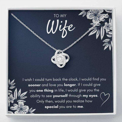 Wife Necklace, To My Wife Find You Sooner Love Knot Necklace Gift For Karwa Chauth Rakva