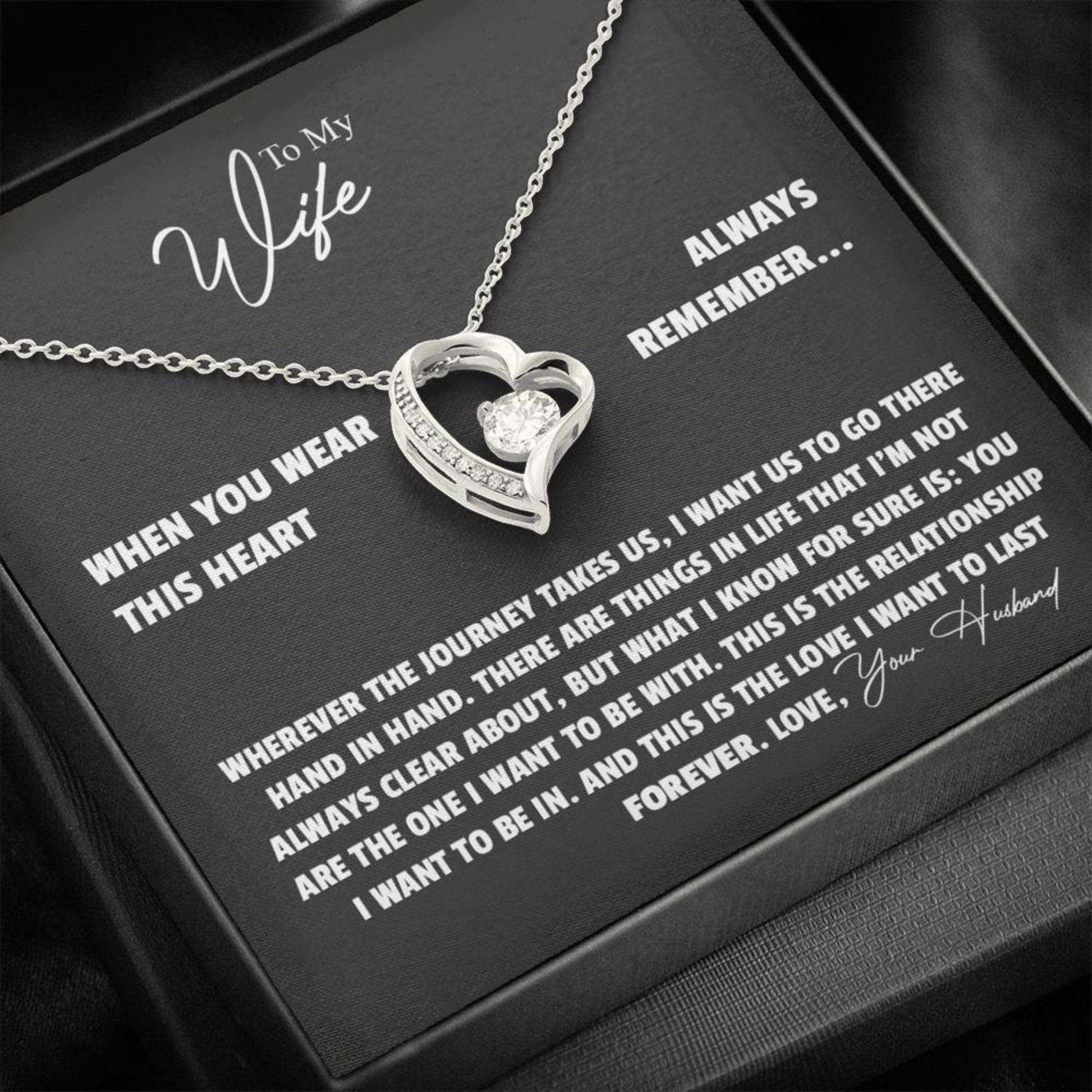 Wife Necklace, To My Wife Gift “ Always Remember Ͽ½ Forever Love Necklace For Karwa Chauth Rakva