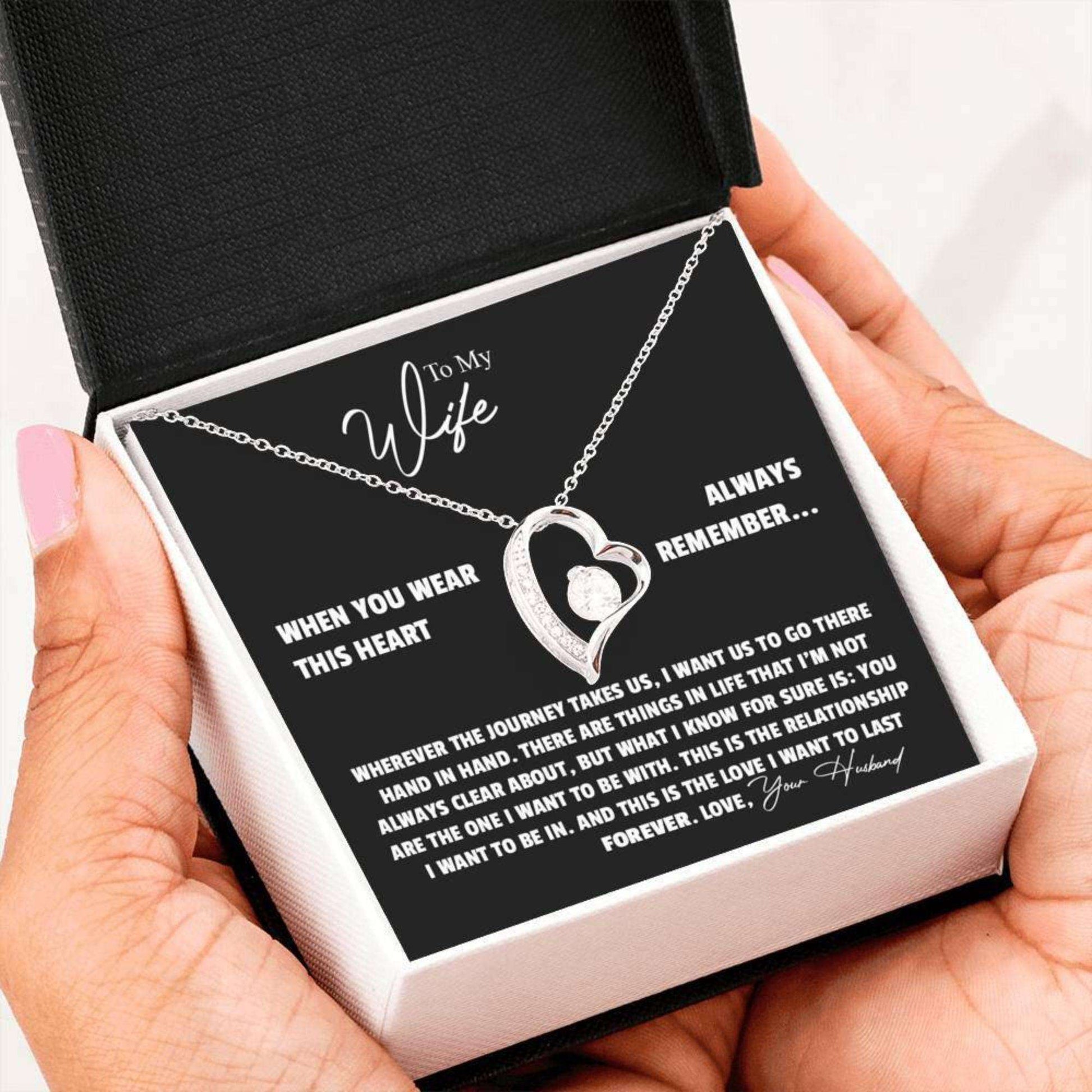 Wife Necklace, To My Wife Gift “ Always Remember Ͽ½ Forever Love Necklace For Karwa Chauth Rakva