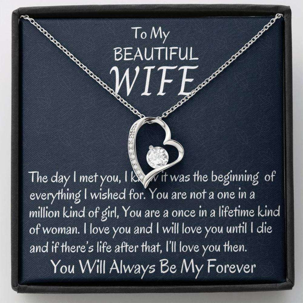 Wife Necklace, To My Wife Gift Forever Love Necklace For Her Anniversary, Birthday Gift, Gift For Her, Gift For Wife For Karwa Chauth Rakva