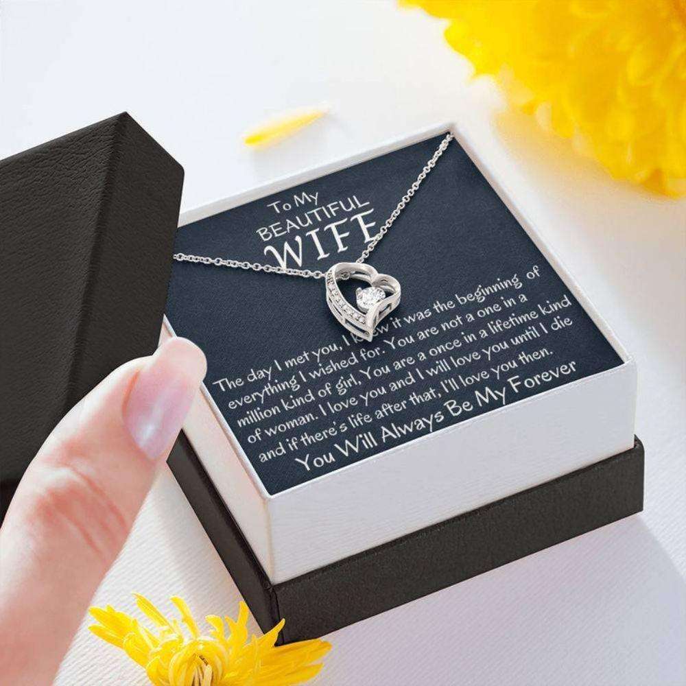 Wife Necklace, To My Wife Gift Forever Love Necklace For Her Anniversary, Birthday Gift, Gift For Her, Gift For Wife For Karwa Chauth Rakva