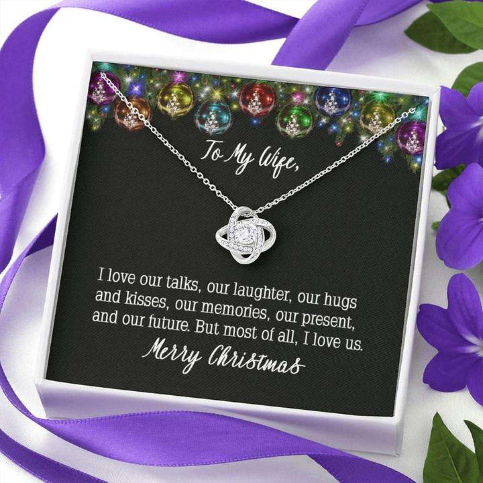 Wife Necklace, To My Wife Gift “ I Love Us Love Knot Necklace Jewelry For Karwa Chauth Rakva