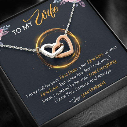 Wife Necklace To My Wife Gift “ Interlocking Heart Necklace V1 For Karwa Chauth Rakva