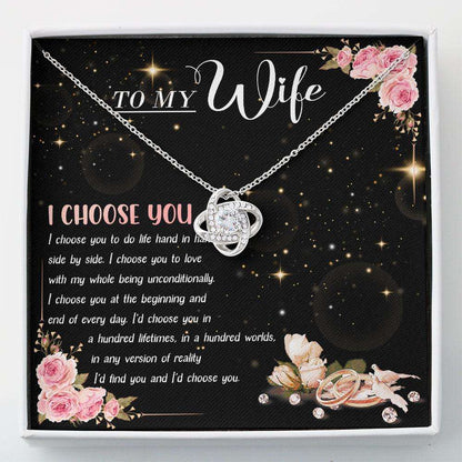 Wife Necklace To My Wife Gift “ Love Knot Necklace V1 For Karwa Chauth Rakva