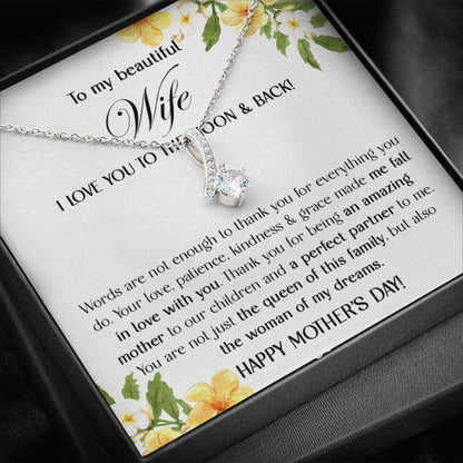 Wife Necklace, To My Wife Gift Necklace, Sentimental Gift For Wife From Husband, Mother’S Day Present From Husband To Wife For Karwa Chauth Rakva