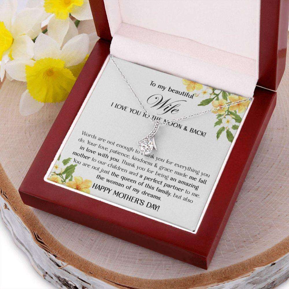 Wife Necklace, To My Wife Gift Necklace, Sentimental Gift For Wife From Husband, Mother’S Day Present From Husband To Wife For Karwa Chauth Rakva