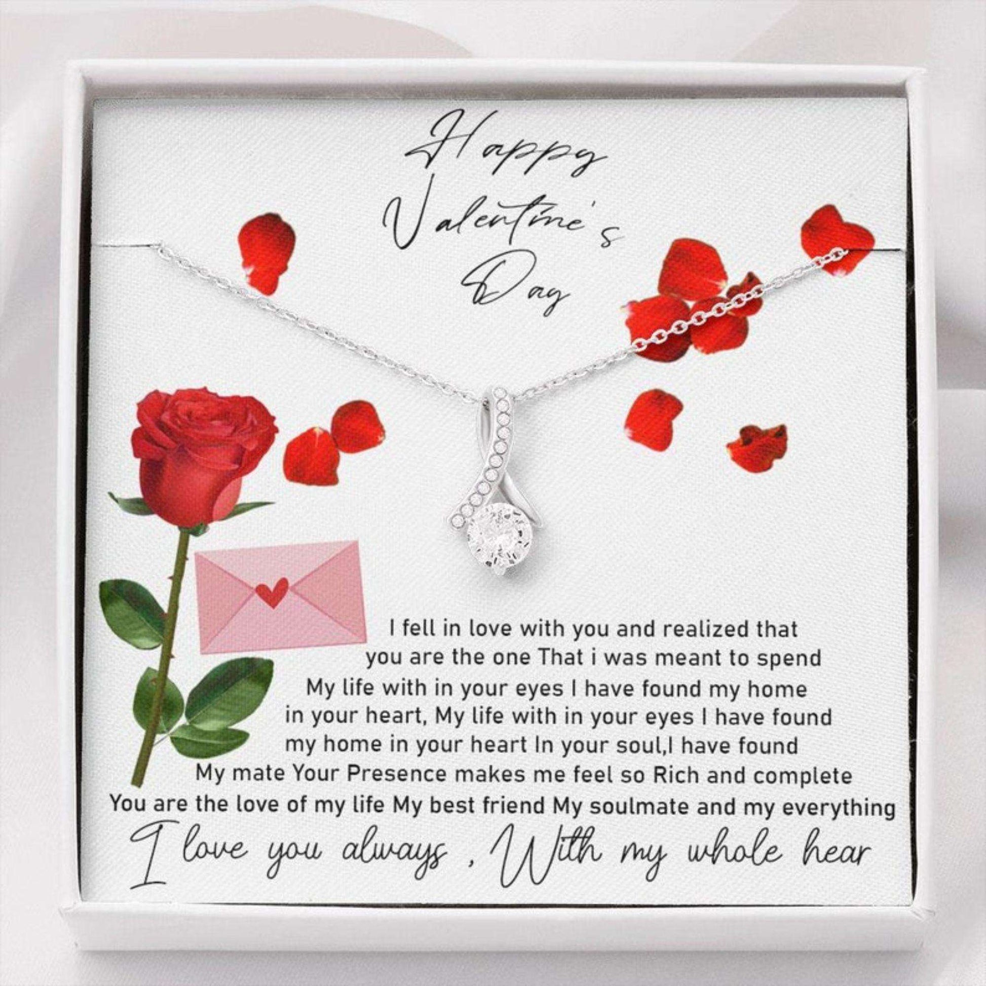 Wife Necklace, To My Wife “ Happy Valentine’S Day, Love Letter Husband Necklace, Happy Valentine Day Necklace For Wife For Karwa Chauth Rakva