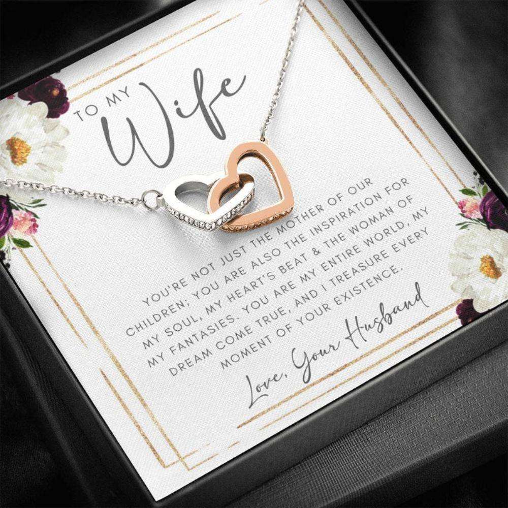 Wife Necklace, To My Wife Hearts Necklace: Anniversary Necklace Gift For Wife, Birthday Necklace, Jewelry Gift For Wife For Karwa Chauth Rakva