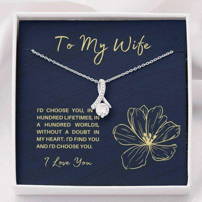 Wife Necklace, To My Wife Hundred Lifetimes Alluring Beauty Necklace Gift For Karwa Chauth Rakva