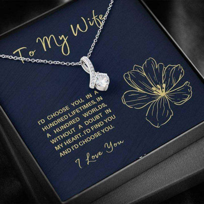 Wife Necklace, To My Wife Hundred Lifetimes Alluring Beauty Necklace Gift For Karwa Chauth Rakva