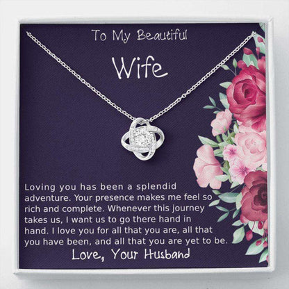 Wife Necklace, To My Wife Love Knot Necklace Gift, Christmas Gift For Wife, Gift For Wife From Husband, To My Soulmate Gift For Karwa Chauth Rakva