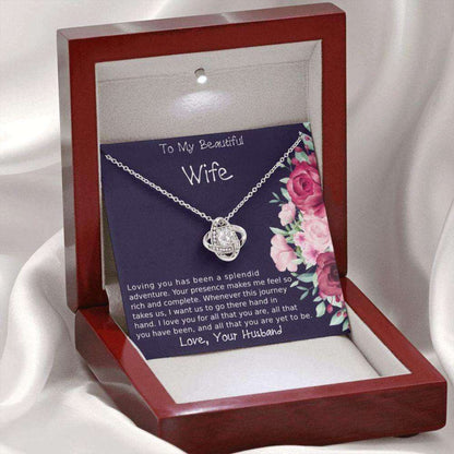 Wife Necklace, To My Wife Love Knot Necklace Gift, Christmas Gift For Wife, Gift For Wife From Husband, To My Soulmate Gift For Karwa Chauth Rakva