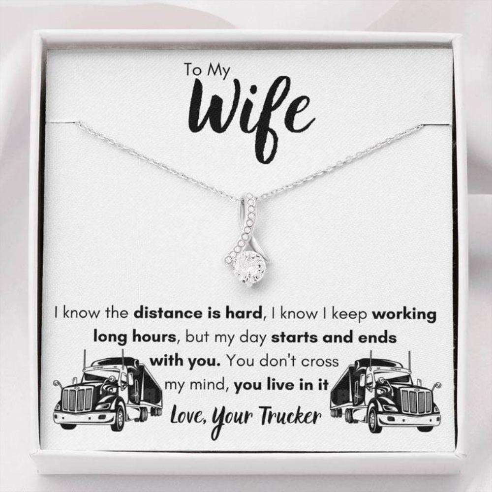 Wife Necklace, To My Wife Love, Your Trucker Alluring Beauty Necklace Gift For Karwa Chauth Rakva