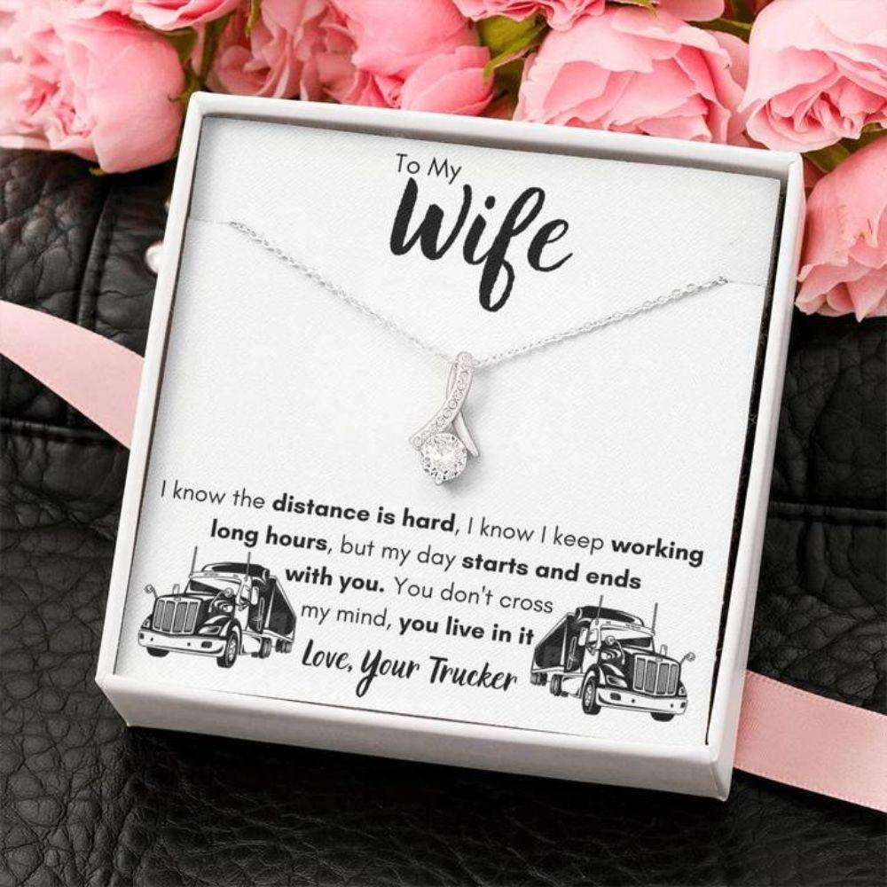 Wife Necklace, To My Wife Love, Your Trucker Alluring Beauty Necklace Gift For Karwa Chauth Rakva