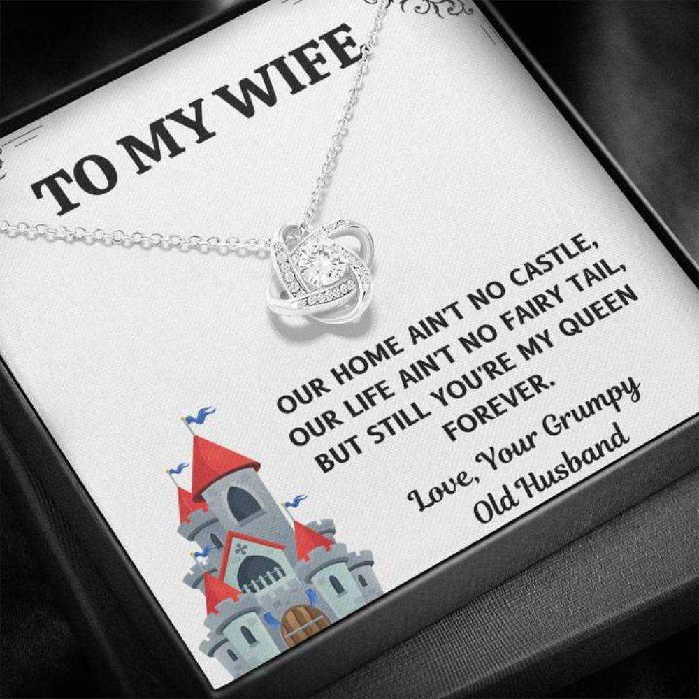 Wife Necklace, To My Wife Love, Your Trucker Love Knot Necklace Gift For Karwa Chauth Rakva