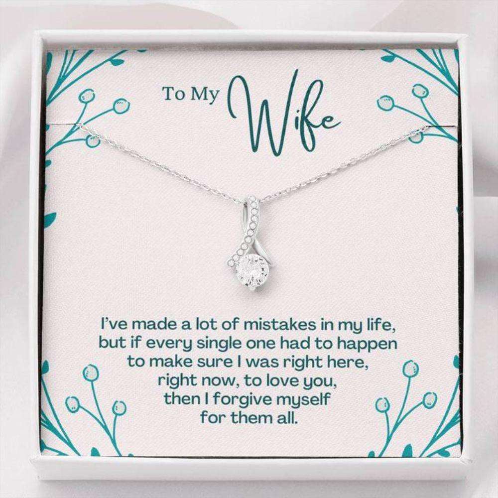 Wife Necklace, To My Wife Mistakes “ So Alluring Beauty Necklace Gift For Karwa Chauth Rakva