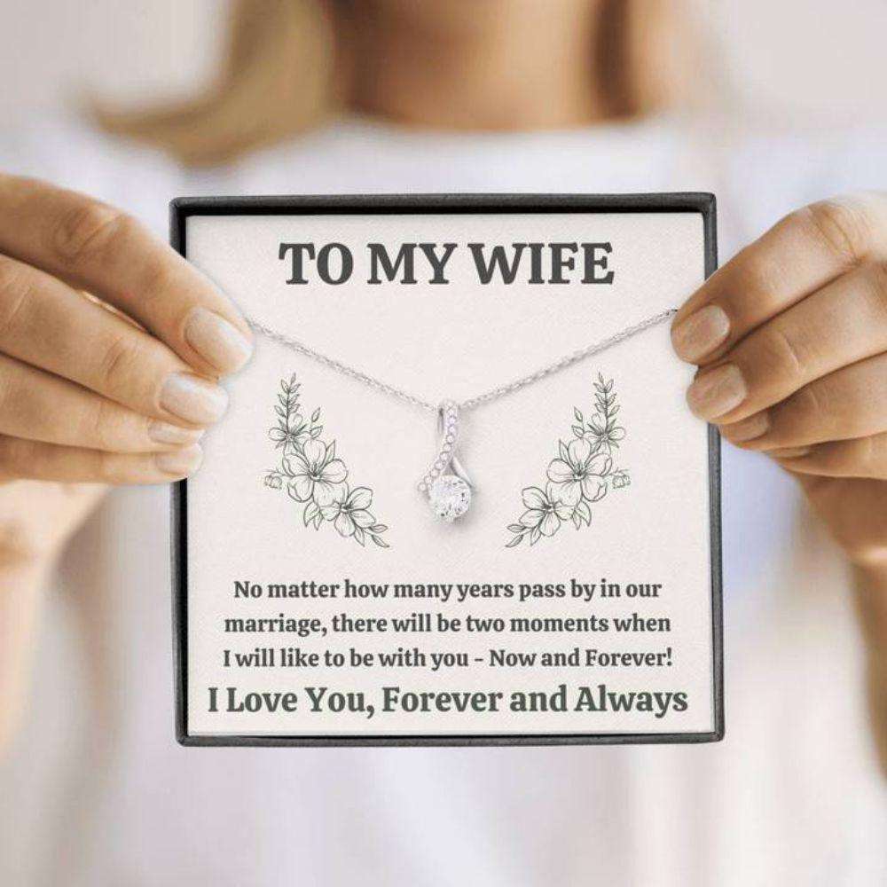 Wife Necklace, To My Wife Moments Alluring Beauty Necklace Gift For Karwa Chauth Rakva