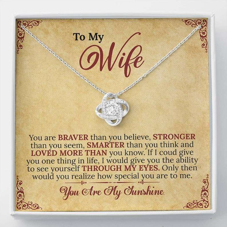 Wife Necklace, To My Wife Necklace, Anniversary Necklace For Wife, Gift For Wife, Wife Necklace, Wife Birthday Necklace, Valentines Day Gift For Wife For Karwa Chauth Rakva